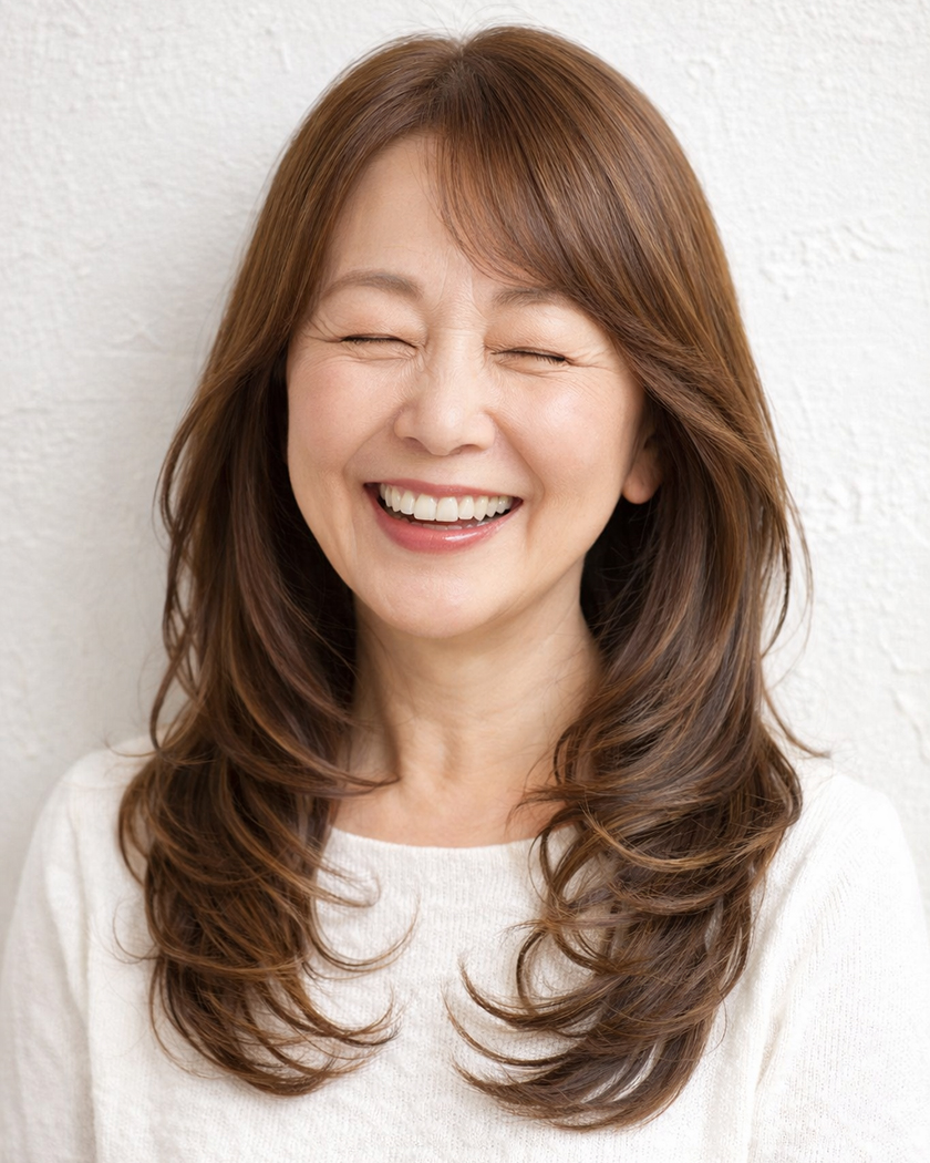 Type3 ハイライトで白髪ぼかし（白髪カバー） ヘアスタイル 2