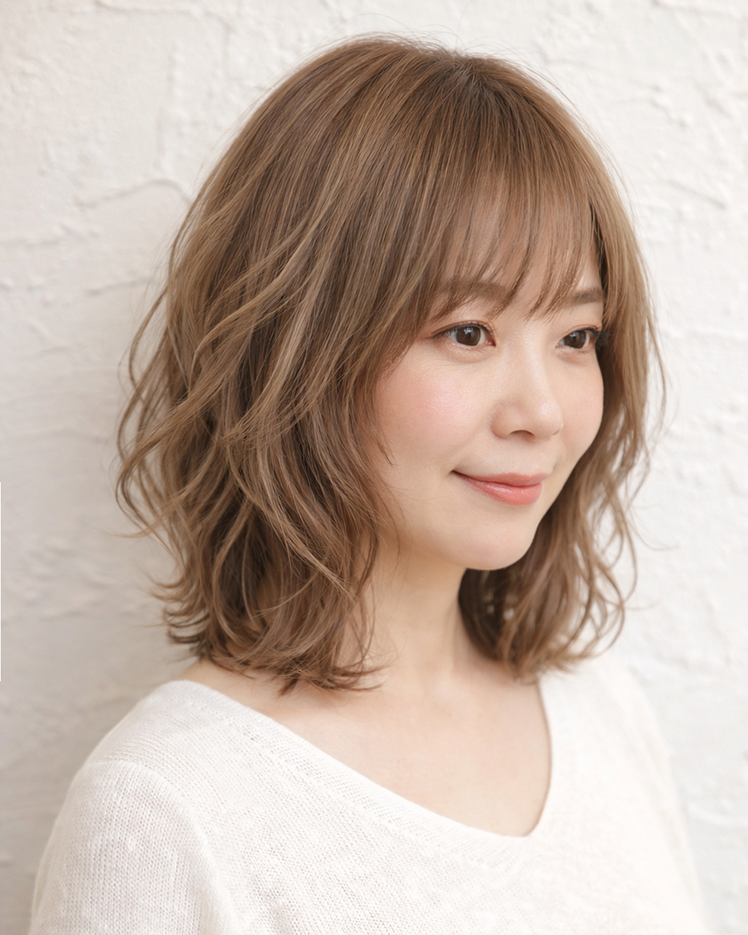 Type3 ハイライトで白髪ぼかし（白髪カバー） ヘアスタイル 3