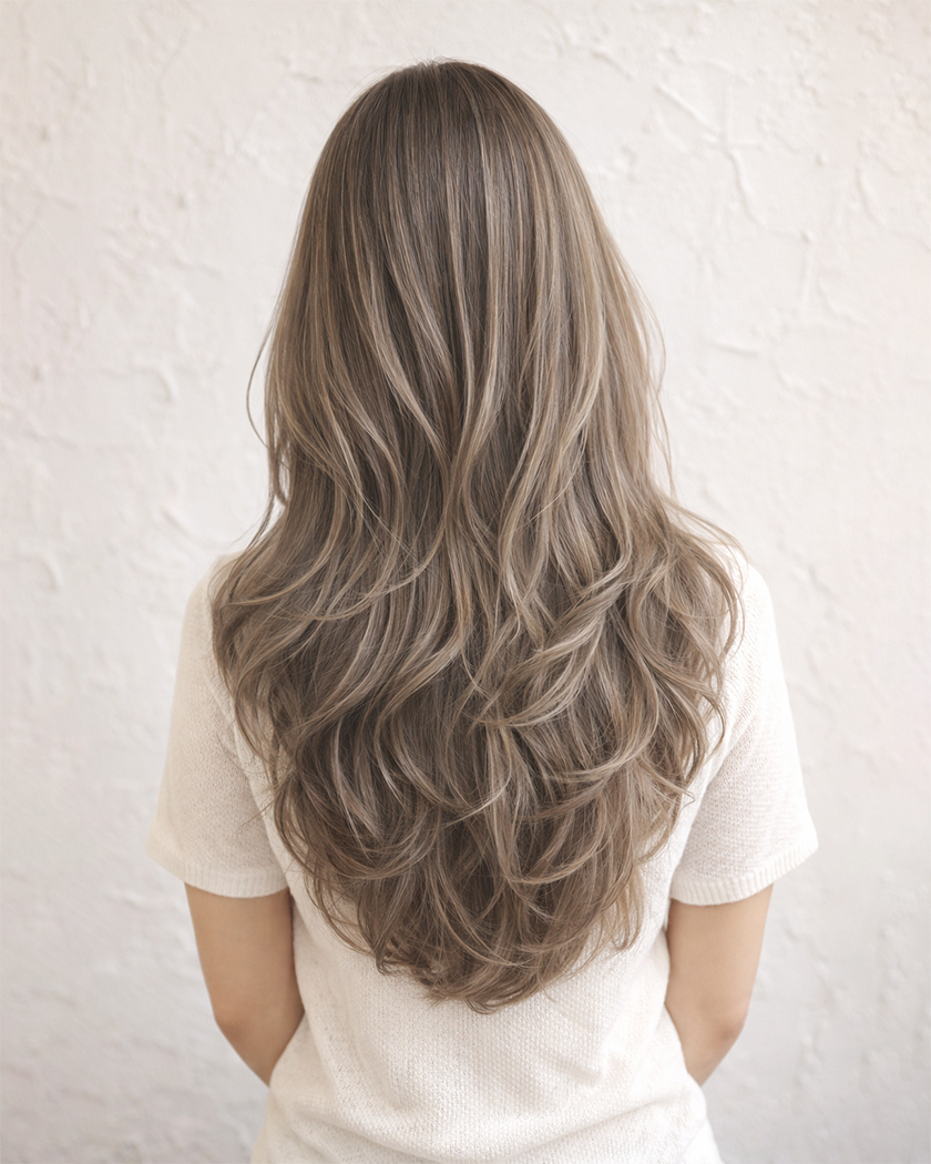 Type4 まばら白髪や増える白髪対策..ブリーチハイライトで白髪ぼかし ヘアスタイル 3