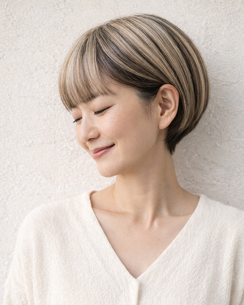 アンブレラカラーとは、髪の表面（トップ）だけを明るい色に染め、内側を暗いにするデザインカラー頭頂部や…
